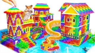 Build Most Beautiful Mansion Swimming Pool From Magnetic Balls (Satisfying) - Magnet Balls Series