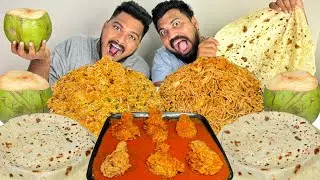 SPICY KFC STYLE FRIED CHICKEN LEGPIECE CURRY & BUTTER RUMALI ROTI,EGG BIRYANI,PRAWNS STIR NOODLES😍🔥