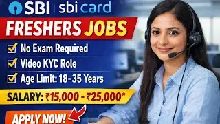 SBI Card Fresher Operations Jobs 2026: No Exam, Direct Apply