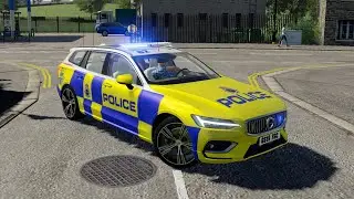 Volvo V60 UK Police - Farming Simulator 2019 - British Police Car [FS 19 LS 19 Car Vehicle Mod]
