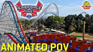 ArieForce One Animated POV - New for 2022 RMC Roller Coaster! - Fun Spot America Atlanta