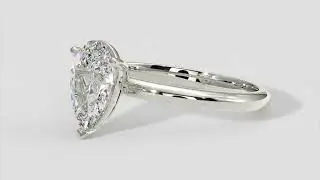 Minimalistic Pear Shape Solitaire Ring 18k White Gold - Australian Diamond Network