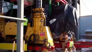 Deer Creek Station's gas turbine set into place