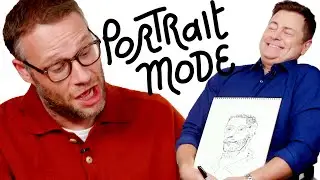 Seth Rogen and Nick Offerman Draw Each Other&rsquo;s Portraits | Portrait Mode | Harper&rsquo;s BAZAAR