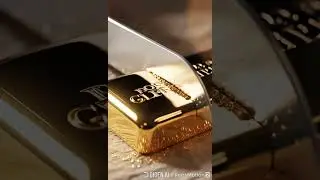 #🏆✨ ASMR 4K | Gold Bar Cutting with Crisp Knife Sounds 🔪💎 #اكسبلور