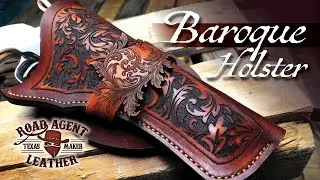 Making a Baroque-Style Leather Wester Holster Leather Craft ASMR