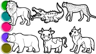 Draw Amazing Animals in Just Minutes!  Lion, Crocodile, Cheetah, Bear, Cow, Wolf