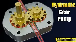 Gear Pump Working in Hydraulic System | Simple Explanation With 3D Animation