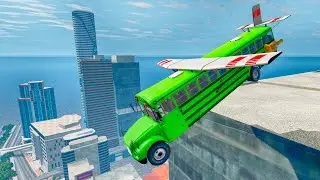 Top 50 BeamNG Drive Crashes &ndash; School Bus Jumps, Yellow Buses & Crazy Bus Video