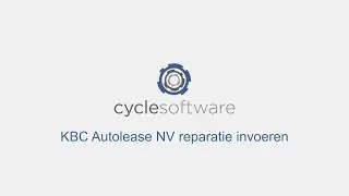 KBC Autolease NV reparatie invoeren