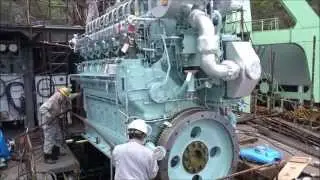内航貨物船・松浦新船型 「せいかい丸」 主機搭載②（全組姿搭載）（45）