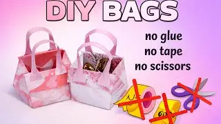 DIY Mini Paper Bag 🛍️ | One Sheet Paper | No Glue, No Scissors | Easy School Craft
