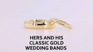 HERS AND HIS CLASSIC YELLOW GOLD WEDDING BANDS BY GEMRIZE