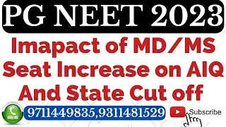 Neet PG 2023: Imapact of MD/MS Seat Increase on AIQ And State Cut off