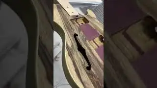 Purpleheart and black Limba custom guitar build by Robert Gilmore