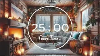 ❄️ Cozy 25/5 Winter Pomodoro Timer with Relaxing Lofi Beats 🎵 | Deep Focus & Study Ambience
