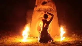 Fire dance musical journey in the Statues Garden-artistic fire clip Lital Natanzon&Liran Kehat