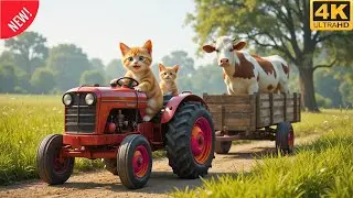 Touching Moment: Cute Cats with Mama Cat Save the Cow 🐄🐾 | cute cats #cutecats