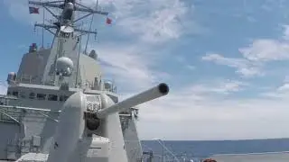 Ejercicio de tiro de la fragata Méndez Núñez en Portugal - Defensa.Com