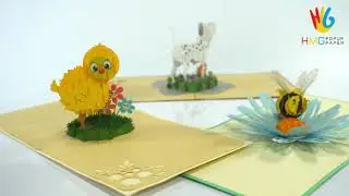 3 Lovely 3D Animal Popup Card