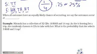Video Lesson On Day 3   Probability Definitions Odds and Set Operators with sound