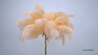 Yellow Ostrich Feather Table Lamp