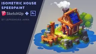 Isometric house: SketchUp and Photoshop