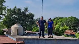 MONTANDO UNA SECTORIAL DE 120 GRADOS AL TUBO DE 9 MTS PARA CONECTAR MAS CLIENTES
