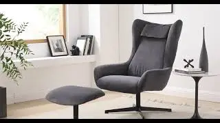 Sessel und Hocker mit Drehfunktion Cordoptik Grau | SalesFever
