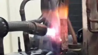Teknik/cara mengganti compresor ac 2 pk menggunakan portable gas torch blender / higt cook gas las