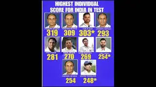 Highest Individual Score In Test Cricket By Indian Batters #testcricket #youtube