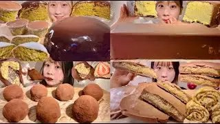 DUBAI MOCHI Chocolate 두쫀쿠 Crunchy Sounds ASMR Mukbang🍫🌰 #DubaiMochi #PistachioChocolate
