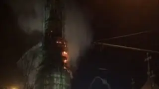 Raw: Fire Erupts in Moscow Convent's Bell Tower