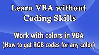 Work with Colors - Learn VBA online