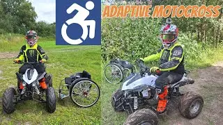 Adaptive motocross on a quad bike at Leisure Lakes mx