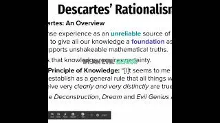 Descartes: Skepticism, Dreams, and the Foundation of Knowledge #shorts