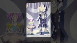A year later | White Diamond AU | White and Pearl + Timelapse #art #whitediamond #procreate #gem