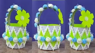 How To Make Flower Vase | Easy Flower Vase | Cotton Ear Buds Flower Vase | Cotton Ear Buds Craft