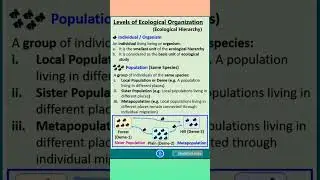 Population And Its Types | Local Population | Sister Population | Metapopulation | #shorts #neet