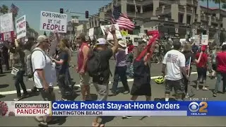Huntington Beach May Day Protest Draws Crowds As Judge Denies Restraining Order Against Newsom