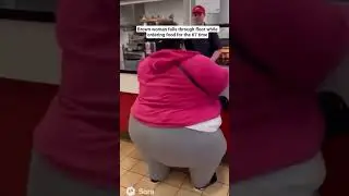 Brown woman falls through floor while ordering food for the 67 time