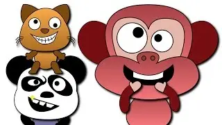 Ten Little Animals Kittens Monkeys Pandas | Children Nursery Rhyme | Kids Songs | Baby Puff Puff