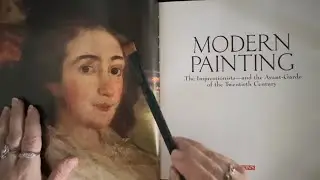ASMR Art Book flip through with tracing and brushing- Modern Painting Part 1