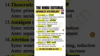 Top 6 Hindu Editorial Words with Hindi Meaning | UPSC SSC IELTS BANK CAT Vocabulary Booster