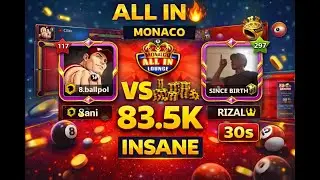 ALL IN 83.5K Coins 😱 | High Stakes 8 Ball Pool Match | Monaco All-In#9BallPool #100KGame #CueKingUSA