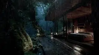 Peaceful Wilderness Cabin Night Rain 🌧️ Sleep Deeper, Think Less