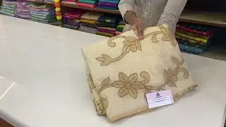 Madavi - The Linen Saree in Applique Work