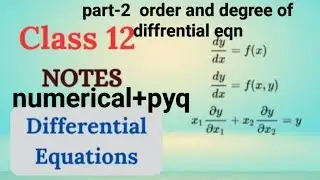 Diffrential eqn | order and degree previous year questions