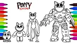 Poppy Playtime Coloring Pages New/How to Color ALL CHARACTER Fearful, Hoppy Hopscotch & Catnap #7.3a
