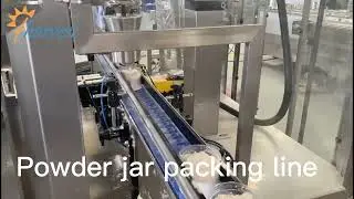 #Powder Jar Auger Filling Machine Line with Can Sealing Machine, Adhesive Can Body Labeling #Machine
